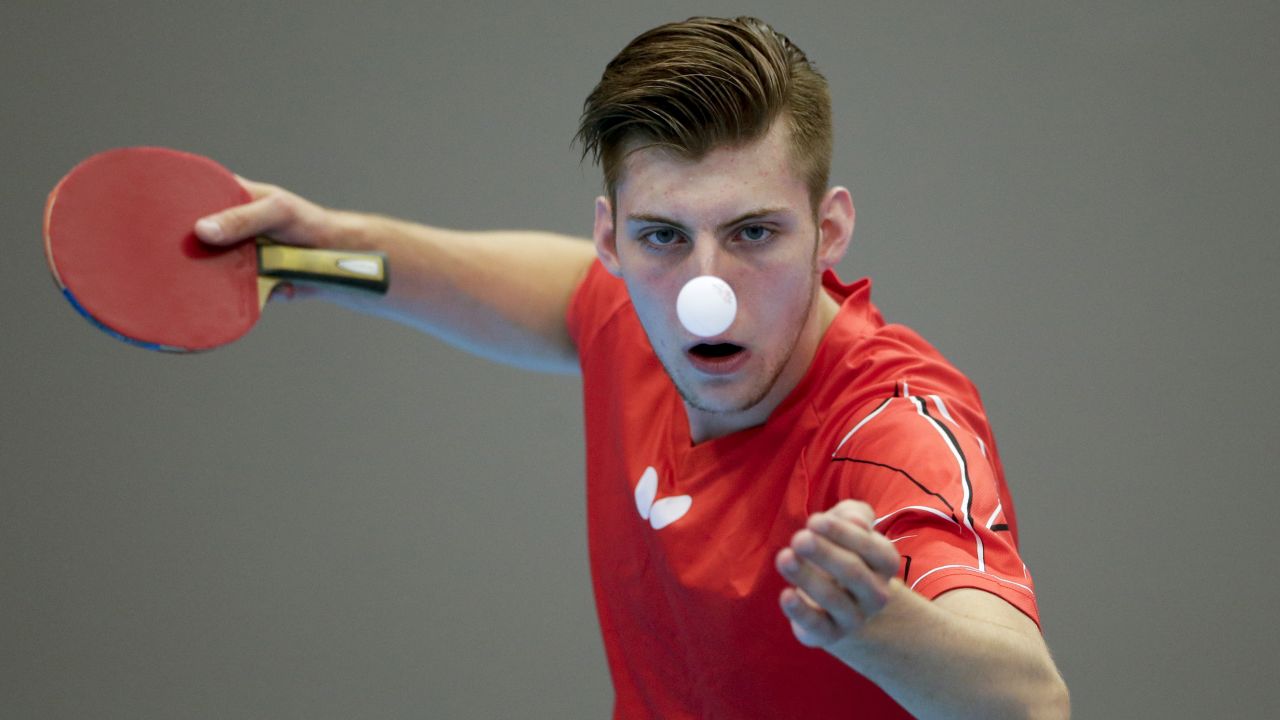 Canada's Marko Medjugorac serves the ball during a table-tennis match Thursday, July 23, at the Pan American Games.