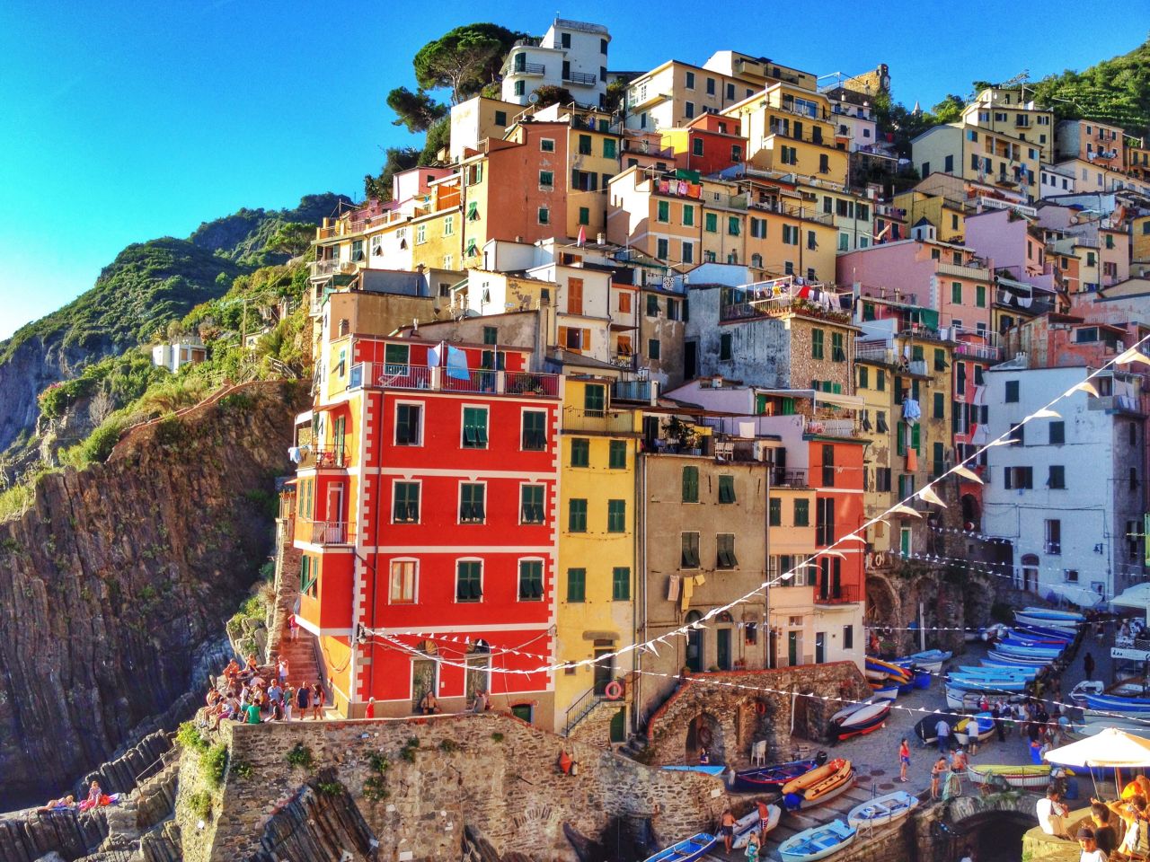Cinque Terre is a series of colorful fishing villages on the Italian Riviera.
