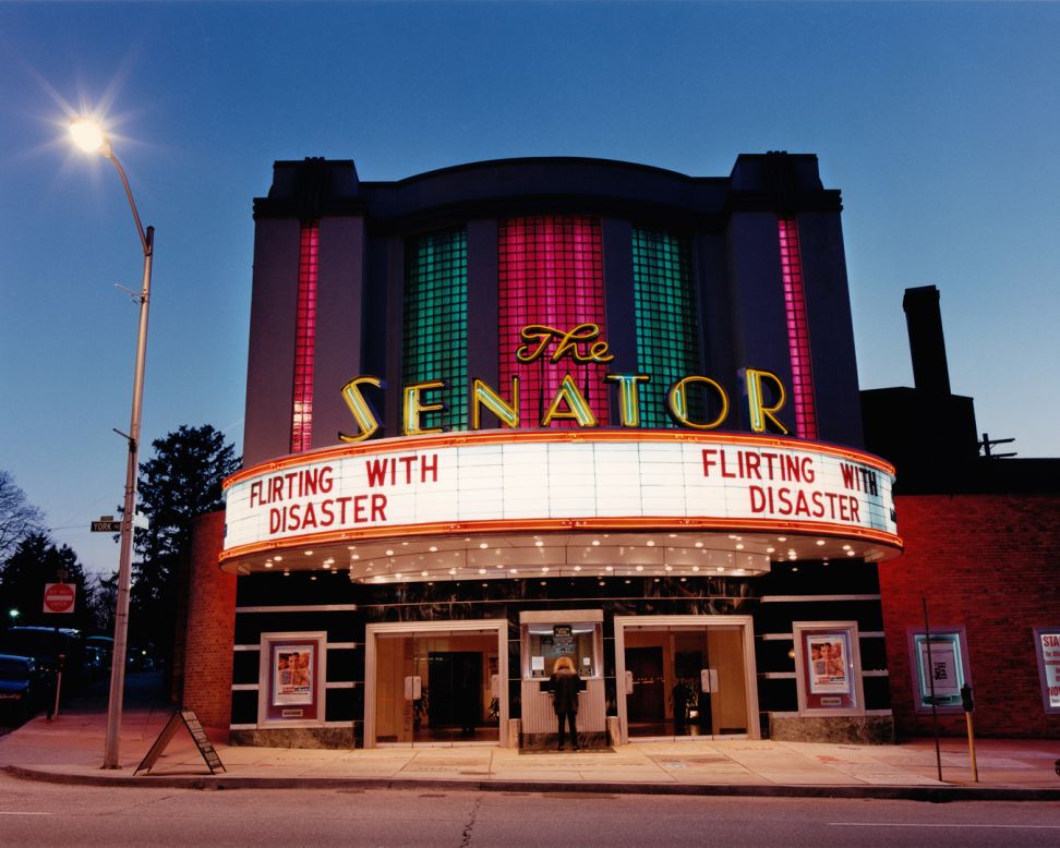 Built in 1939, this historic cinema is still very much alive, showing the latest films such as "Inside Out" and "Ant Man" in an altogether more vintage setting. <br />The Senator was the first cinema Klavens photographed and this photo marks the beginning of an eye-opening project. <br />"I went to the movies there when I was in high school, so of course when I was experimenting with night photography this is where I went," she said.<br />"In my high school days, I didn't know much about the art deco period, I just knew that The Senator was from an earlier time period, and that I liked it because of that."