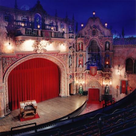 Built in 1926 by prolific architect John Eberson, this theater is still a cultural hotspot showing new movies and old classics. While the exteriors of these palatial theaters are spectacular, the interiors have their own charms.