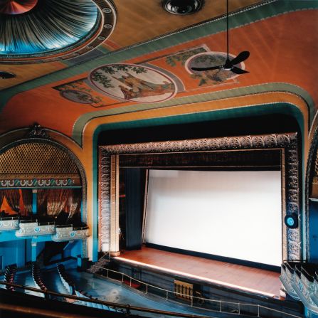 Built in 1925, this theater reportedly cost about <a href="index.php?page=&url=http%3A%2F%2Fwww.lockportpalacetheatre.org%2Fabout%2Fhistory.php" target="_blank" target="_blank">$300 to build. </a>Today the venue regularly hosts live performances and promotes art education. <br />"Some of these architectural treasures have been saved, finding new life as performing-arts centers, but most have been lost forever," explains Klavens in her <a href="index.php?page=&url=http%3A%2F%2Fwww.stefanieklavens.com%2Ftheaters-and-drive-ins" target="_blank" target="_blank">artist's statement</a>. <br />"These early theaters represent a unique architectural resource that is rapidly vanishing from the nation's landscape. In fact, in 2001, the National Trust for Historic Preservation placed the single-screen historic theater atop its Most Endangered Historic Places list." 