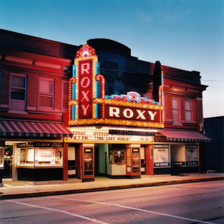 Cinemas like this one in Northampton, Pennsylvania, were once a town's main attraction, offering some much needed reprise during the Depression of the 1920s and 1930s. <br />But now, while many of them are still open, they are glittering shadows of their former selves, all the limelight taken by multiplex cinemas and home television sets. <br />Photographer <a target="_blank" target="_blank">Stefanie Klavens</a> documented these architectural gems across America in two projects, <a target="_blank" target="_blank">"Historic Theaters"</a> and <a target="_blank" target="_blank">"Vanishing Drive-Ins." </a>Her work continues to be shown at exhibitions across America, the next being at the<a target="_blank" target="_blank"> 555 Gallery</a> in Boston. But her inspiration comes from the past. <br />"I've always had an interest in the visual culture of mid-20th century America," says Klavens. <br />"This project stemmed out of that, and from experiments I was doing with night photography. I have a soft spot for the Roxy in Northampton. This photo really defines the essence of the pristine small town American life of a bygone, more innocent era."