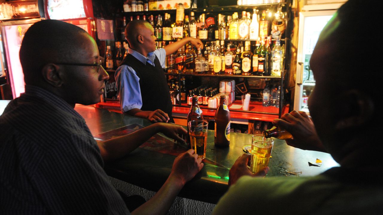 Kenyans enjoy a drink at the Tropez club in Nairobi.