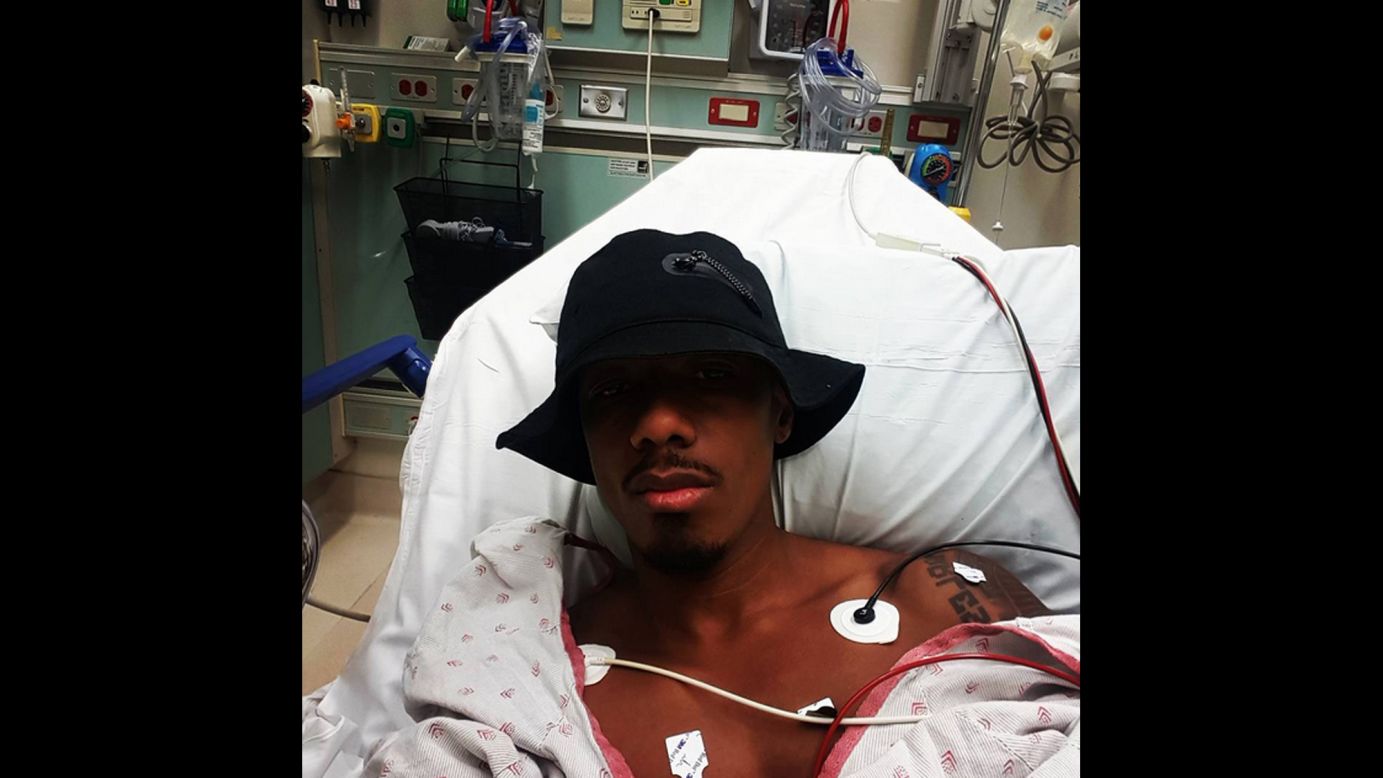 Rapper and television host Nick Cannon posted a selfie from a hospital bed on Wednesday, July 22. "Dont worry, Temporary pit stop," <a href="https://instagram.com/p/5c38_dkQRA/" target="_blank" target="_blank">he told his fans on Instagram.</a> "Sometimes I can be a little too bull headed and stubborn. I gotta stop running my body to the ground. I be wanting to grind nonstop but the engine can't run on fumes."