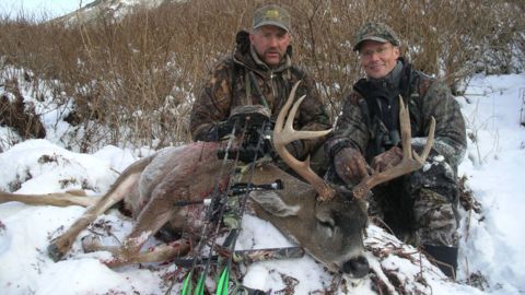 Palmer posing (on right) with dead Black Tailed deer. Palmer said he 'deeply' regrets killing Cecil the lion, and thought the hunt was legal.