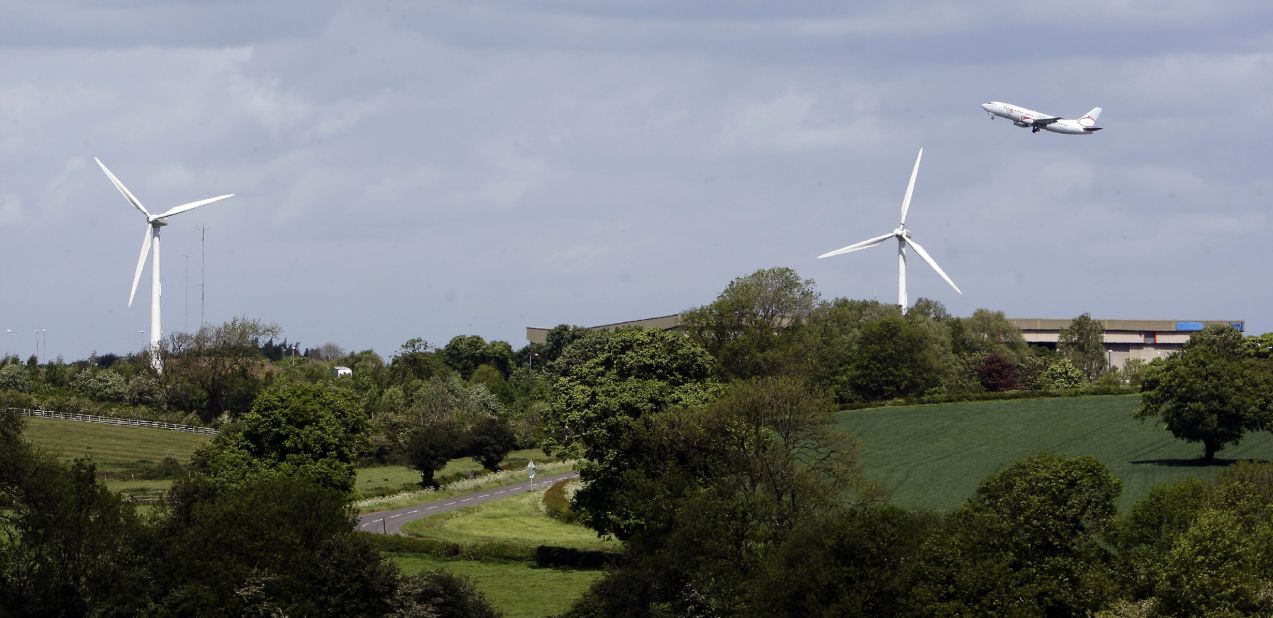 Two 148-foot wind turbines were installed at East Midlands Airport  in 2011, and the move was considered to be a first for an airport in the UK.  The airport ensured all ground operations were carbon neutral in 2012, while also managing a nearby willow farm that can produce bio-fuel. 