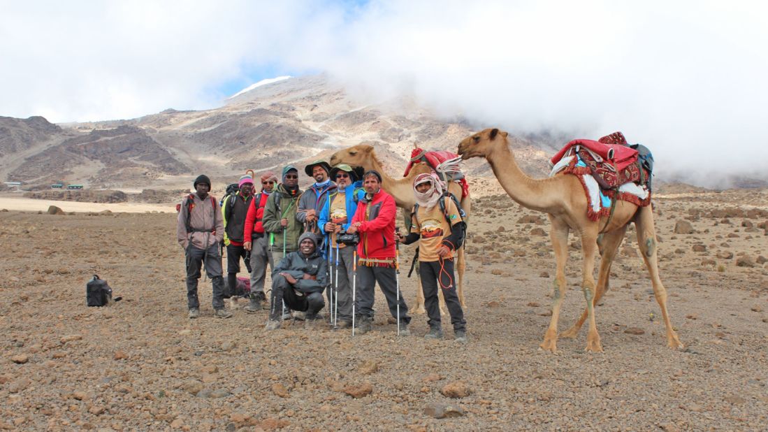 Majrin says his team paid extra attention so that the animals -- ridden and used to carry provisions only some of the way -- wouldn't come to harm. "Even for us it was hard breathing and there was snow, but we took care of the camels to protect them from cold," he recalls.