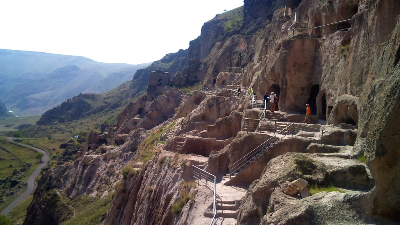 Another monastery site, the caves of Vardzia were excavated from the slopes of Erusheti Mountain during the 12th century. 