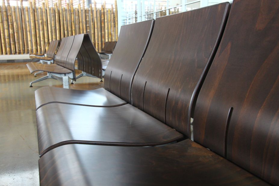 Even the furniture at Galapagos has been certified green -- they were acquired from  responsible sources while other pieces of wood and metal were recycled from the previous terminal.