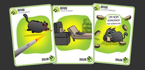 Exploding kittens can be defused with special cards.