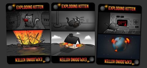 A classic card game, the aim is to avoid drawing exploding kitten cards.