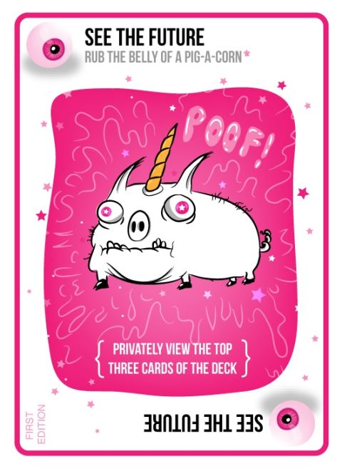 The "Pigacorn" is a chance card that allows players to look ahead.