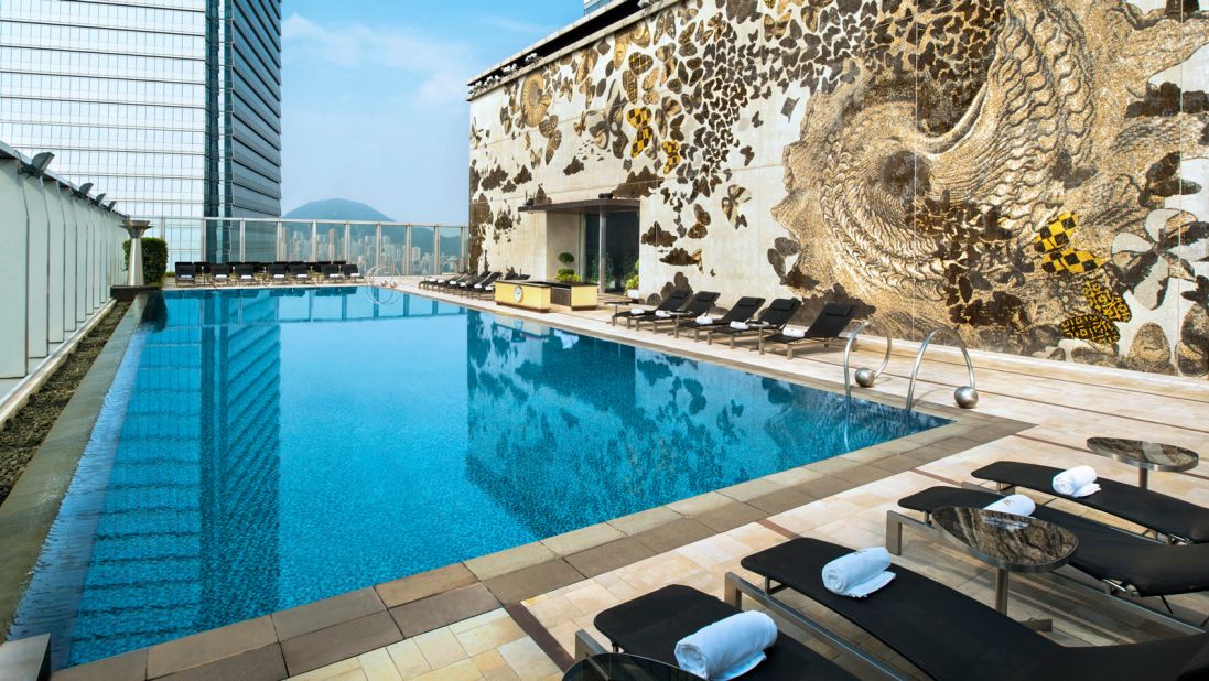 W Hong Kong's rooftop pool is located on the 76th floor of the hotel.