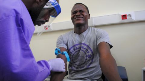 An Ebola survivor participates in a study in Monrovia, Liberia, on June 17, 2015. The country launched a five-year study to unravel the mystery of the long-term health effects that plague survivors of the viral disease. Since the epidemic started more than a year ago in a remote village in Guinea, more than 11,000 people have died, the vast majority in three West African nations, according to the latest numbers from the World Health Organization. And that number is believed to be low, since there was widespread under-reporting of cases, according to WHO.