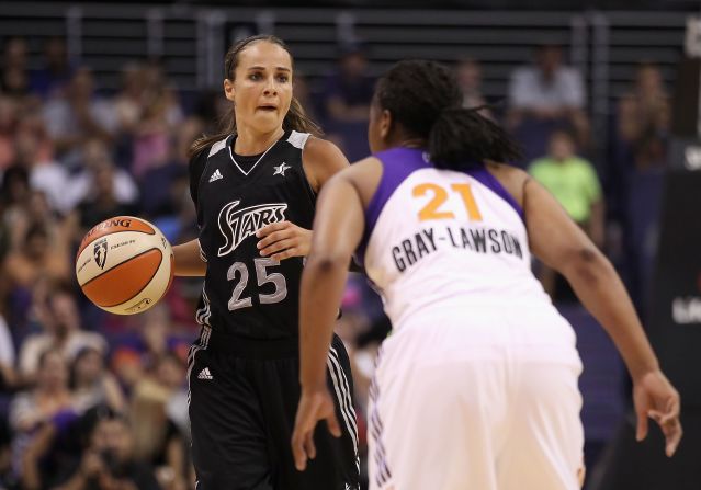 Becky Hammon (L), a former WNBA player with the San Antonio Silver Stars is a full-time assistant coach with the NBA's San Antonio Spurs. She is tipped to be the the first female head coach in a major men's pro league. 
