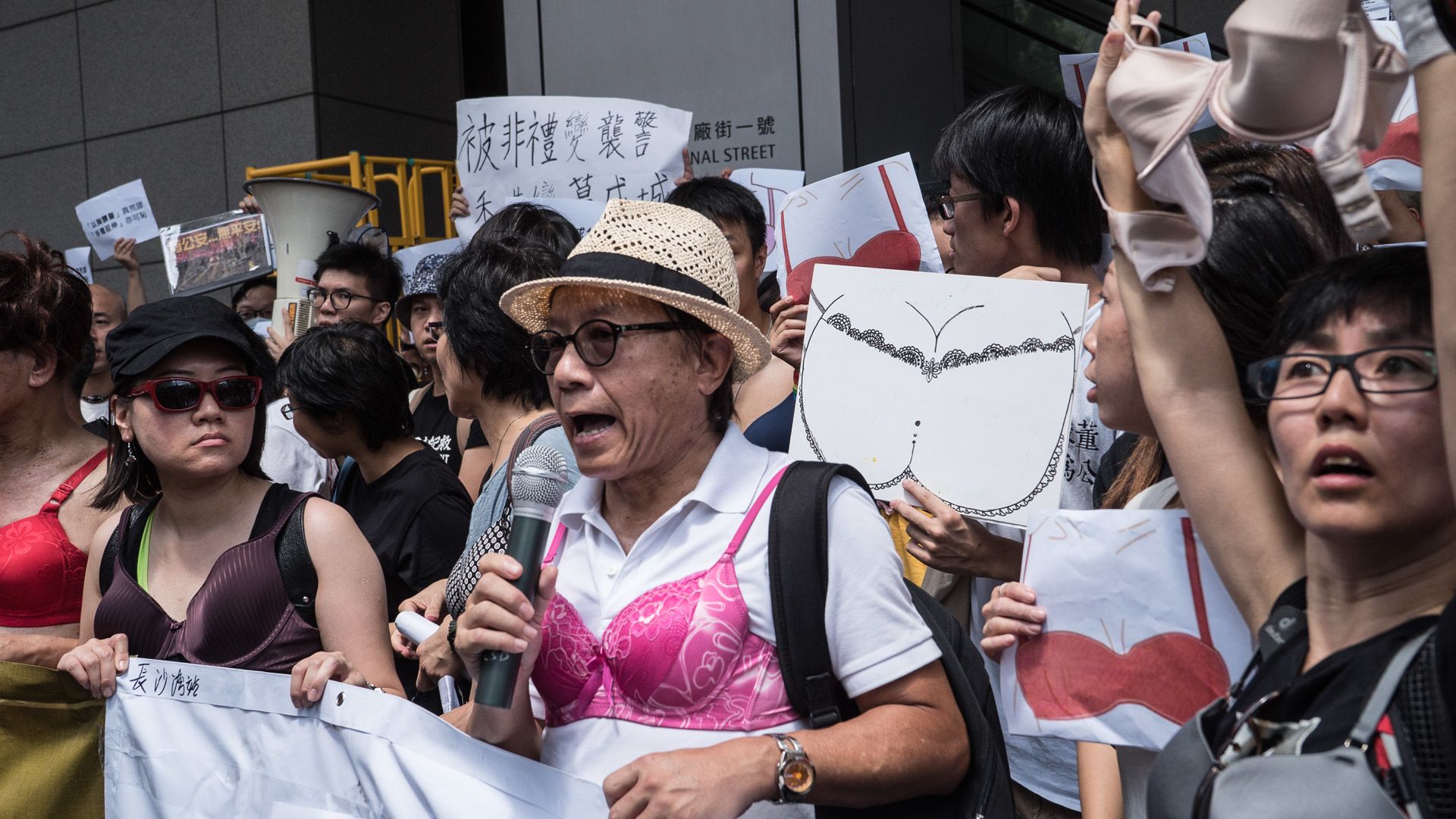 Bras become protest symbol in Hong Kong