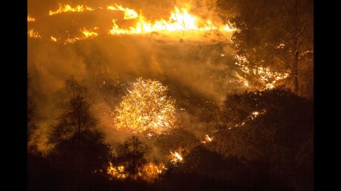 The Rocky Fire burns near Clearlake on August 2.