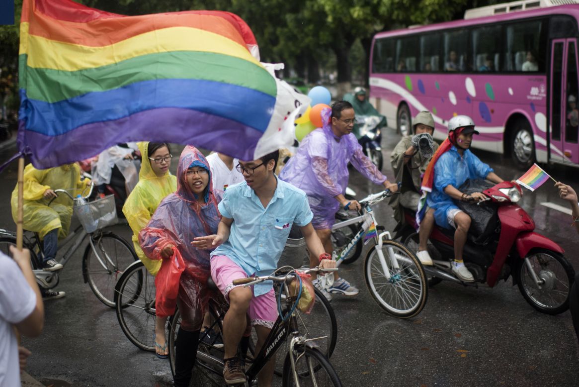 Members and allies of the LGBT community streamed down the streets of Hanoi on August 2.