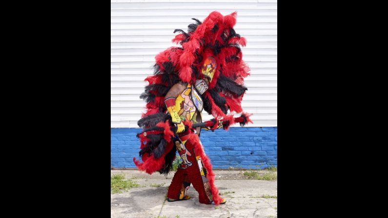 Mardi Gras Indians are African-American revelers who wear costumes inspired by Native American ceremonial dress. Photographer Charles Freger took portraits of them and their elaborate costumes last year.