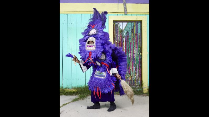 Mardi Gras Indians are African-American revelers who wear costumes inspired by Native American ceremonial dress. Photographer Charles Freger took portraits of them and their elaborate costumes last year.