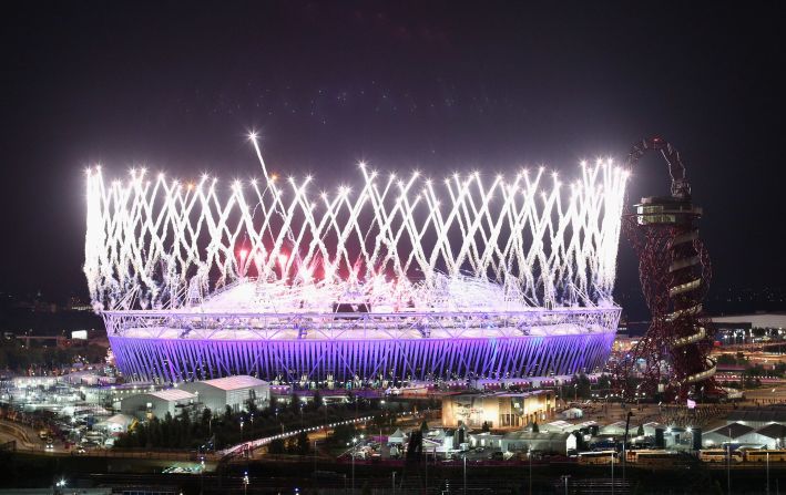 The <a href="https://www.cnn.com/2012/07/26/sport/olympics-opening-ceremony/index.html" target="_blank">opening ceremony</a> set the tone for a Games which captivated the British public. Film director Danny Boyle orchestrated the spectacular display, which included the Queen skydiving with James Bond and David Beckham cruising down the Thames. Bonkers, and British.