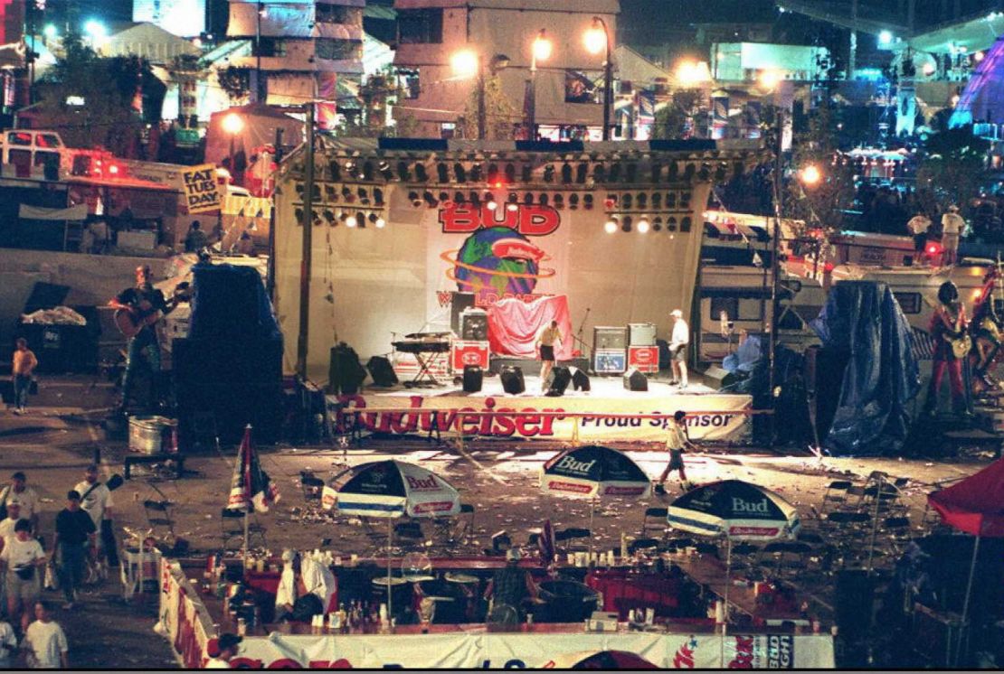 Olympics events continued after a bombing at Centennial Olympic Park in Atlanta during the 1996 games.