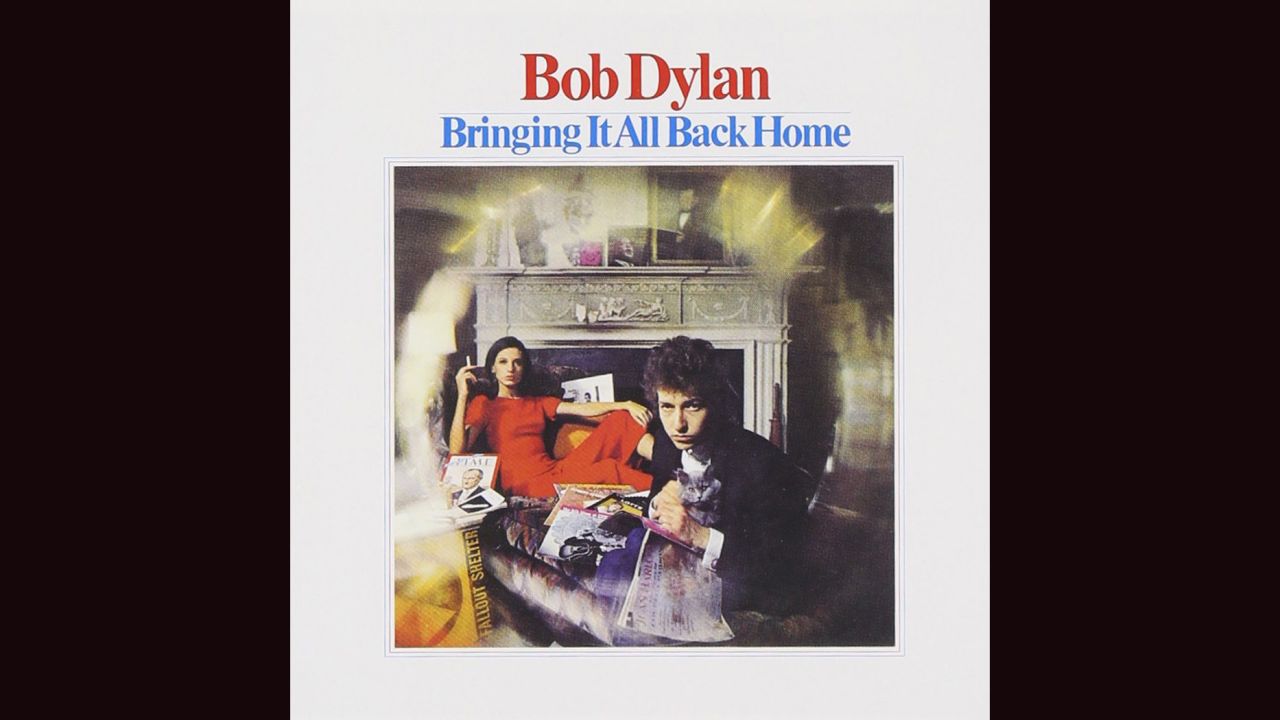 <strong>"Bringing It All Back Home," Bob Dylan</strong>: Dylan's album covers have ranged from great ("Freewheelin'," "Nashville Skyline") to abysmal ("Empire Burlesque"). But perhaps the most Dylan-esque is this 1965 entry, photographed by Daniel Kramer. A fallout shelter sign? A woman in red (manager Albert Grossman's wife, Sally)? That gray cat? Whatever Dylan's trying to say, this cover encapsulates it ... somehow.