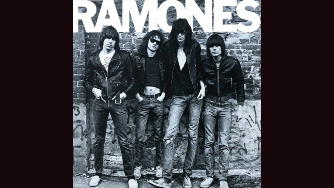 <strong>"Ramones"</strong>: The cover of the band's 1975 debut, with a black and white photograph of the band by Roberta Bayley and "RAMONES" in Franklin Gothic font, offered some inkling to the blunt music within: direct, aggressive and no-holds-barred.