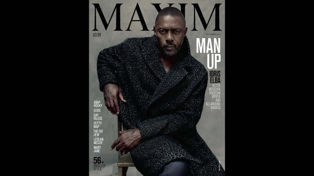 Actor, singer and producer Idris Elba is the first male cover model for Maxim magazine. 