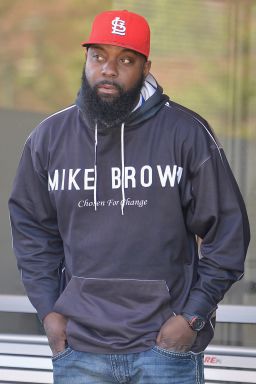 Michael Brown Sr. has not cut his beard since the day his son died in Ferguson, August 9, 2014. This is a photograph from late April. Recently, he said he would cut it when he sees signs of justice.