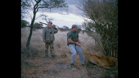 Untitled hunters and lioness, South Africa.