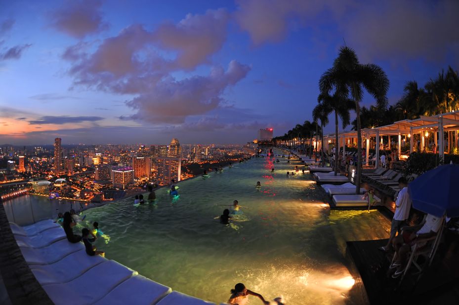As if the altitude weren't enough, Marina Bay Sand's 495-foot pool is also an infinity pool.