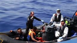 Rescuers are trying to save hundreds of migrants Wednesday after their fishing boat capsized off the coast of Libya.  An Irish naval vessel is also involved in the rescue of approximately 600 people who were aboard the capsized boat. At least 165 people have been pulled from the water alive, but 17 bodies have also been recovered.  Doctors Without Borders says there are "many deaths" at the scene but cannot confirm how many