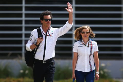 "We're not out to try to change this sport, we're just out to participate and to be successful," Wolff says of women in F1. The Scottish racer is often seen in the F1 paddock with her husband Toto, who is the motorsport boss of German car manufacturer Mercedes.