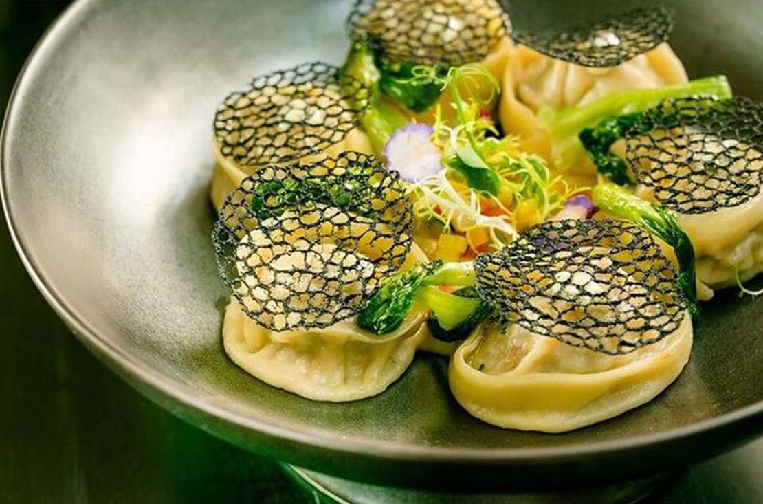 Kwon's beautiful rendition of mandu -- Korean dumplings.