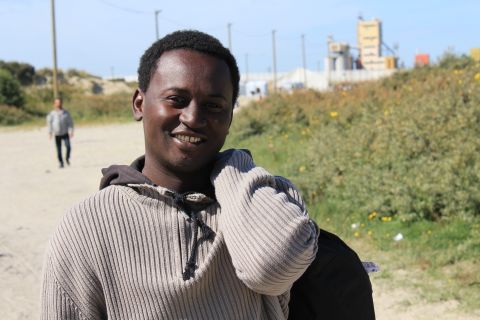 Mohammed is from Sudan. "Life is very hard in Sudan," he says. "I want to go to England to get a good education. There is very good education in England and I already speak English."