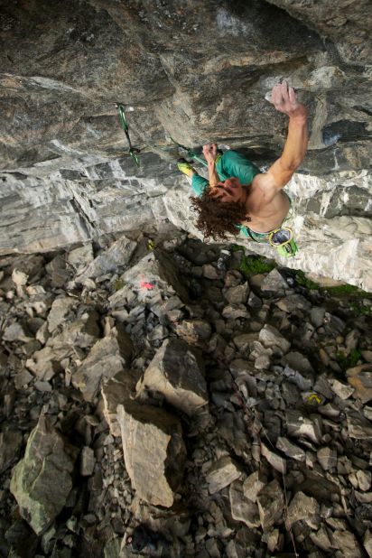 Ondra tackles another route in Flatanger called "Iron Curtain." The Czech climber was also the first to complete this climb rated a 9b. 
