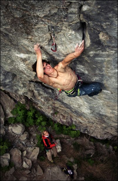 Ondra scaling "Purgatory" in Hell, Norway -- a 9a rated climb. Grades relate to the overall technical difficulty of a climb and the effort required to complete it. The U.S. has a  similar grading system -- this 9a climb would be rated a 5.14d.  