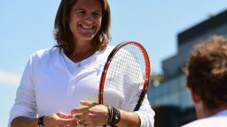 LONDON, ENGLAND - JULY 09:  Coach Amelie Mauresmo talks to Andy Murray of Great Britain during practice on day ten of the Wimbledon Lawn Tennis Championships at the All England Lawn Tennis and Croquet Club on July 9, 2015 in London, England.  (Photo by Shaun Botterill/Getty Images)