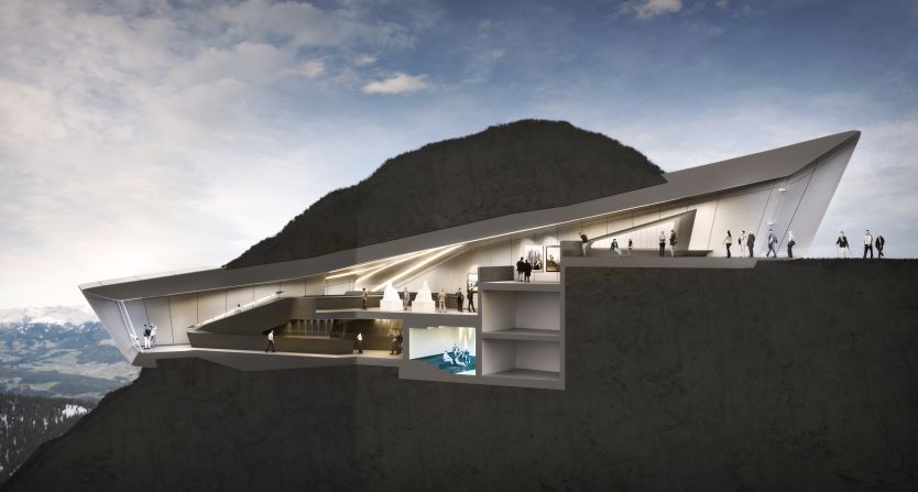 The interior structure reveals a series of staircases that are designed "like waterfalls in a mountain stream," to connect the exhibition spaces over three levels.<br /><br />The museum is <a href="index.php?page=&url=http%3A%2F%2Fwww.messner-mountain-museum.it%2Fen%2Fcorones%2Fvisit%2F" target="_blank" target="_blank">open to visitors</a> every day betwen 10am and 4pm.<br />