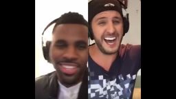 Jason Derulo and Luke Bryan  performed a duet of Derulo's hit "Want to Want Me" using an app