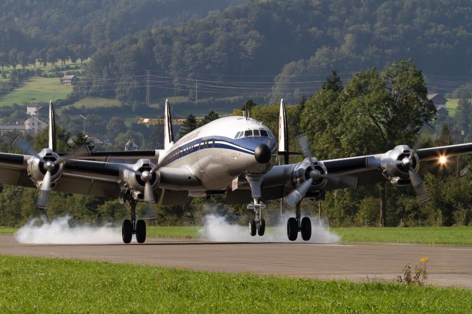 After their debut in 1951, Lockheed L-1049 Super Constellations became so popular they got a nickname: Connies. This one -- according to sponsor and watchmaker Breitling -- is the last Super Connie that still flies passengers. "Almost all aviators talk about the Super Constellation as the most beautiful airliner ever built," says chief pilot Ernst Frei.