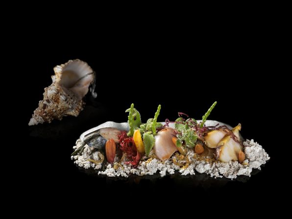The Fat Duck's "Sound of the Sea" is a sculptural plate of seafood, seaweed and panko "sand" that comes with an iPod tucked into a conch shell. 