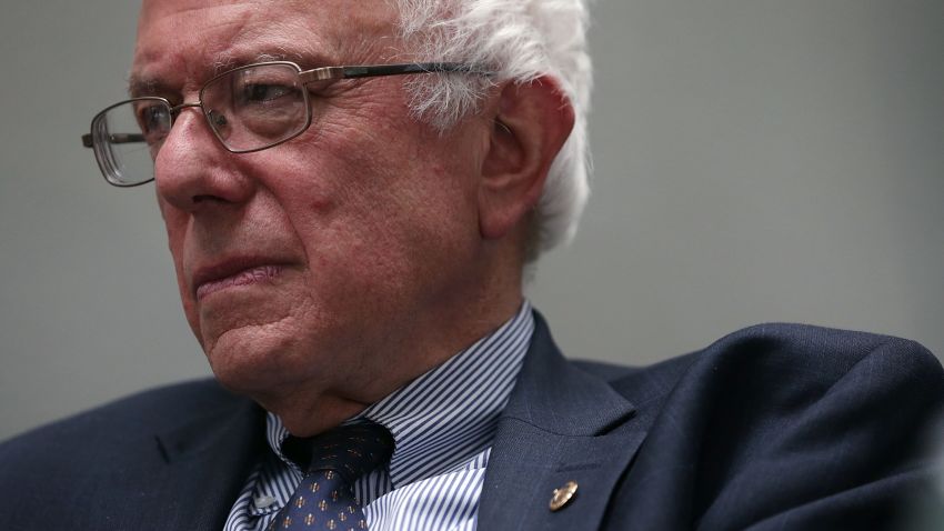 WASHINGTON, DC - JULY 30: Democratic U.S. presidential hopeful and U.S. Sen. Bernie Sanders (I-VT) listens during a forum July 30, 2015 on Capitol Hill in Washington, DC. Sen. Sanders held the forum to discuss "The Debt Crisis in Greece and Beyond." (Photo by Alex Wong/Getty Images)