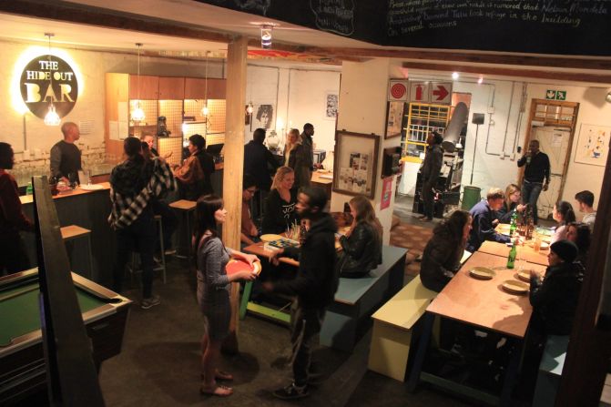 A staple of any up-and-coming neighborhood is a good watering hole -- and in Maboneng they are embracing their heritage. <a  target="_top" href="/newspapers?url=http://www.curiocitybackpackers.com/" target="_blank" target="_blank">The Hideout at Curiocity Backpackers</a> is a lively establishment for a nightcap with the locals and legend has it the space was once used as refuge by Nelson Mandela and other ANC leaders during apartheid.