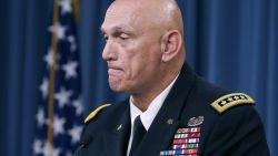 U.S. Army Chief Of Staff Gen. Ray Odierno speaks to the media during last briefing at the Pentagon before he retires, August 12, 2015 in Washington, D.C.