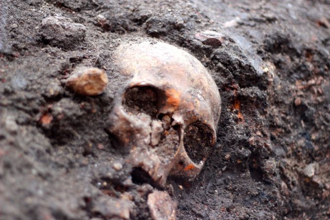 The "plague pit", uncovered in early August, had at least 40 separate coffins placed in it.