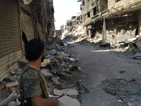 Fighting between rebels and pro-regime forces has flattened most of Yarmouk, a district in the capital that was home to more than a million people before the war began.