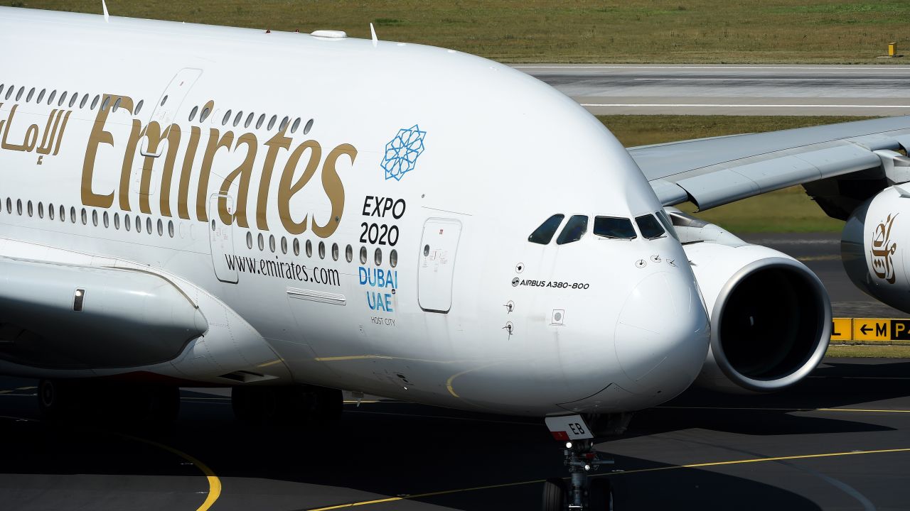 An Emirates Airbus A380 flew direct between Dubai and Auckland. 