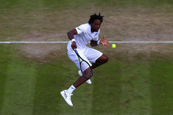 The Frenchman also isn't adverse to hitting shots with both feet well off the ground.